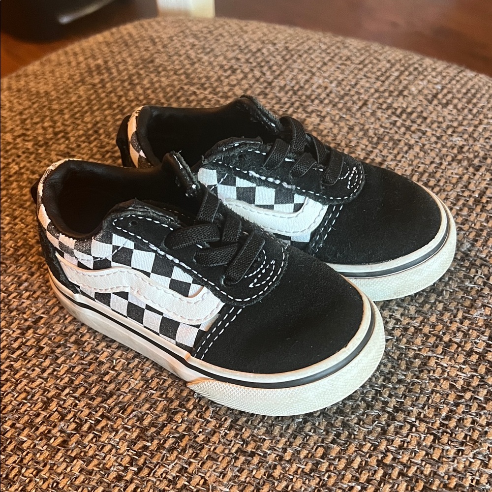 Vans Kids Black and White Checkered Sneakers